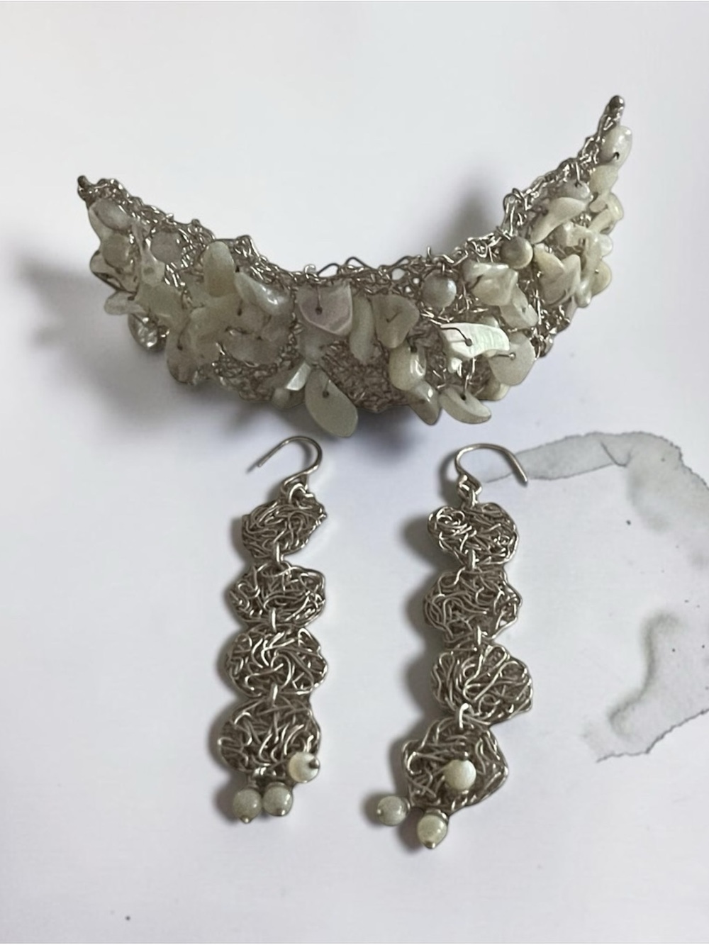 Vintage Wire Crochet Sterling Silver Set